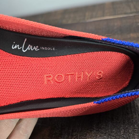 NEW Rothys The Ballet Flat Bow Womens 5 Flats Slip On Ballet Shoes Red - Picture 11 of 11